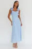 Eloquent Lace-Up Back Maxi Dress Blue sold by Selfie Leslie
