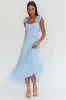 Eloquent Lace-Up Back Maxi Dress Blue sold by Selfie Leslie