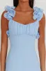 Eloquent Lace-Up Back Maxi Dress Blue sold by Selfie Leslie