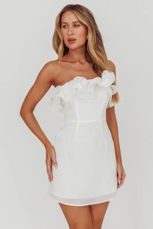 Norah Strapless Mini Dress White sold by Selfie Leslie