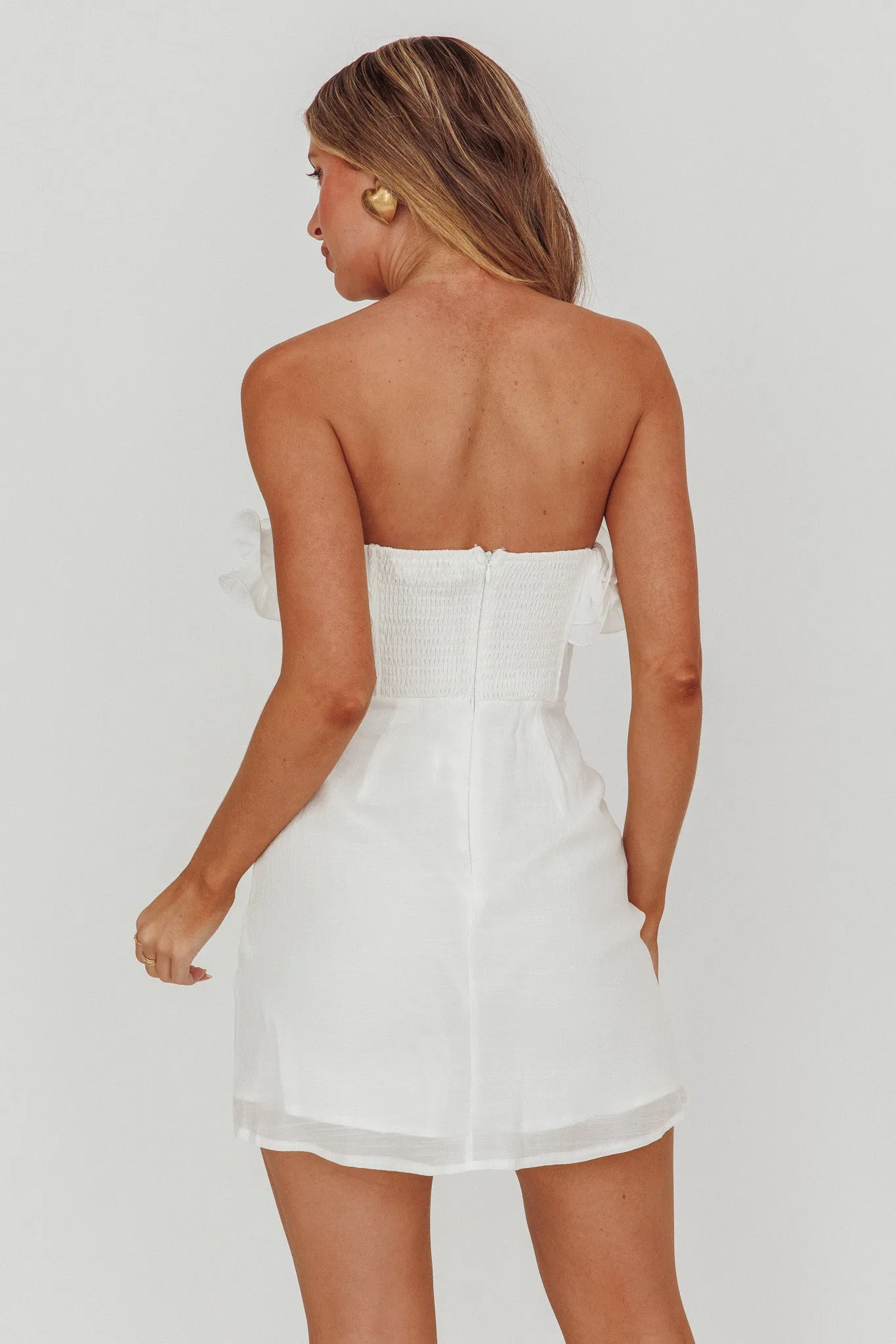 Norah Strapless Mini Dress White sold by Selfie Leslie product image thumbnail 2