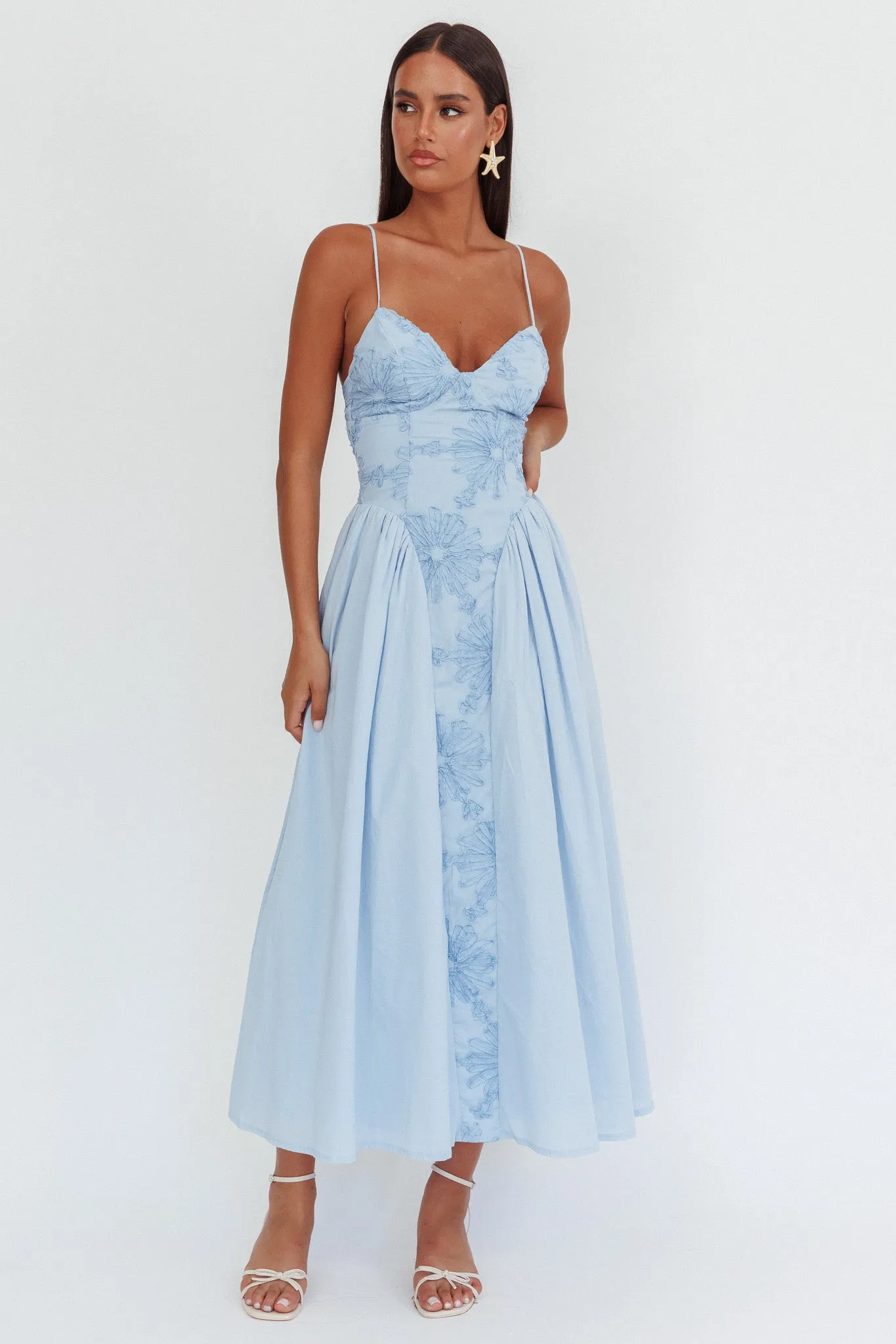 Serifine Floral Embellished Maxi Dress Blue sold by Selfie Leslie