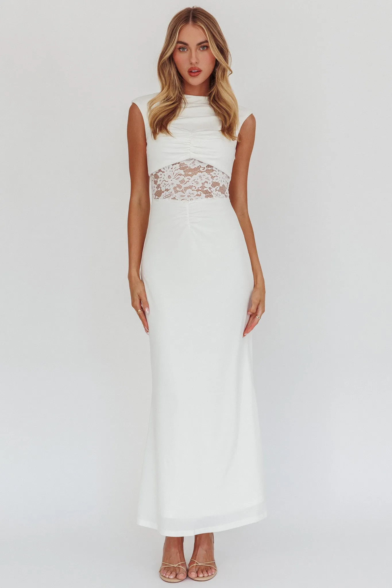 Solara Lace Waist Maxi Dress White sold by Selfie Leslie product image thumbnail 4