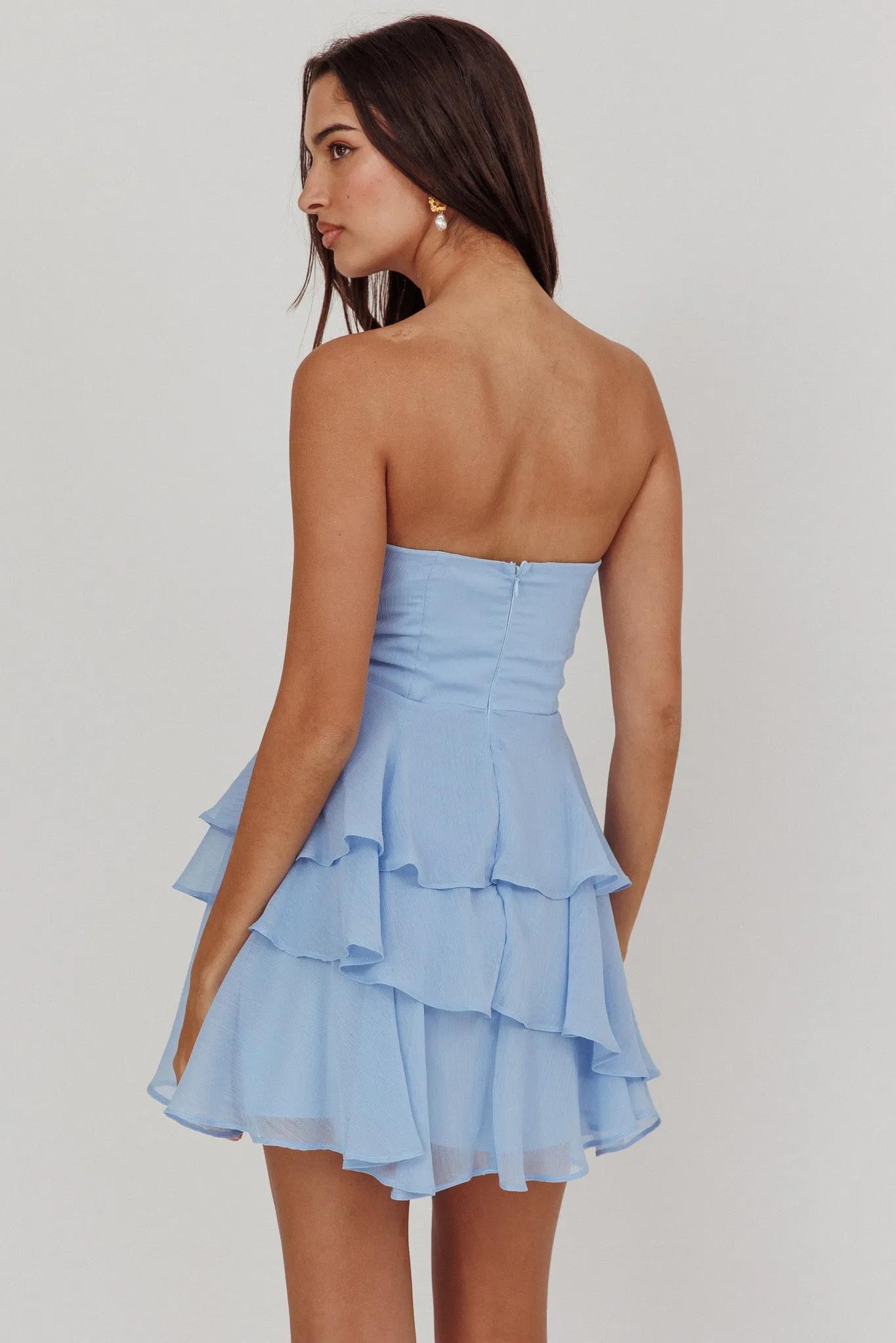 Veda Strapless Ruffle Mini Dress Blue sold by Selfie Leslie product image thumbnail 2