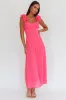 Eloquent Lace-Up Back Maxi Dress Hot Pink sold by Selfie Leslie