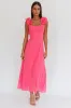 Eloquent Lace-Up Back Maxi Dress Hot Pink sold by Selfie Leslie