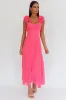 Eloquent Lace-Up Back Maxi Dress Hot Pink sold by Selfie Leslie