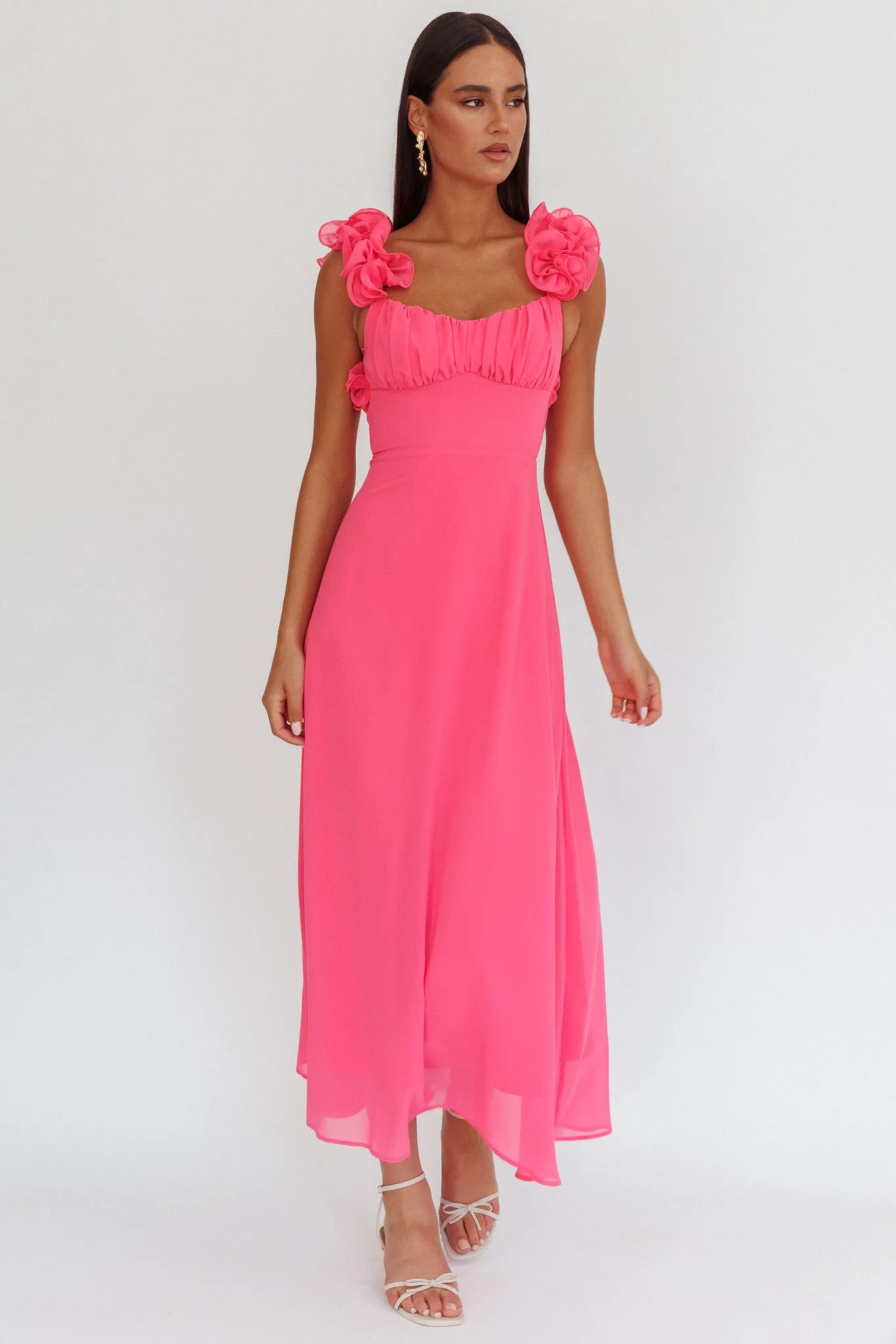 Eloquent Lace-Up Back Maxi Dress Hot Pink sold by Selfie Leslie product image thumbnail 5