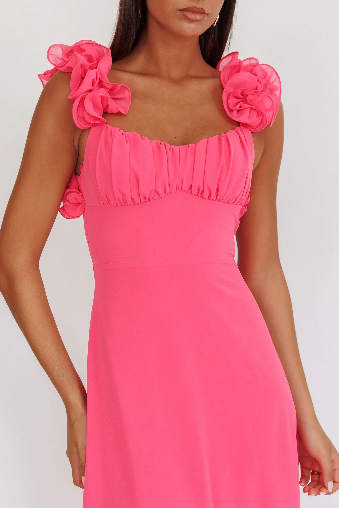 Eloquent Lace-Up Back Maxi Dress Hot Pink sold by Selfie Leslie product image thumbnail 3
