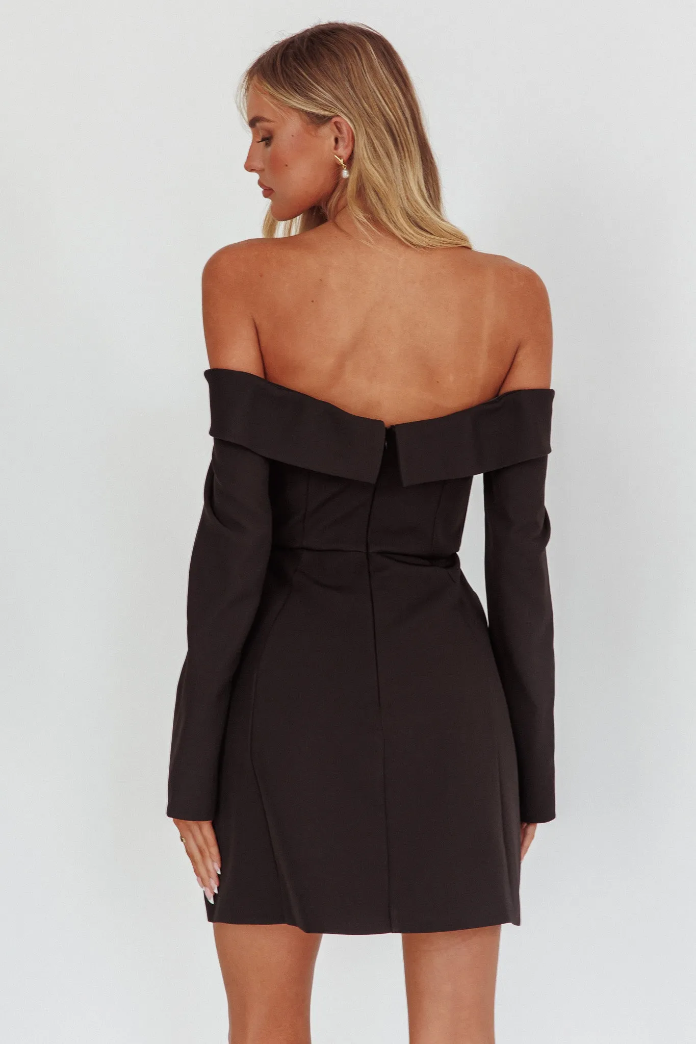 Laviniah Foldover Long Sleeve Mini Dress Black sold by Selfie Leslie product image thumbnail 2