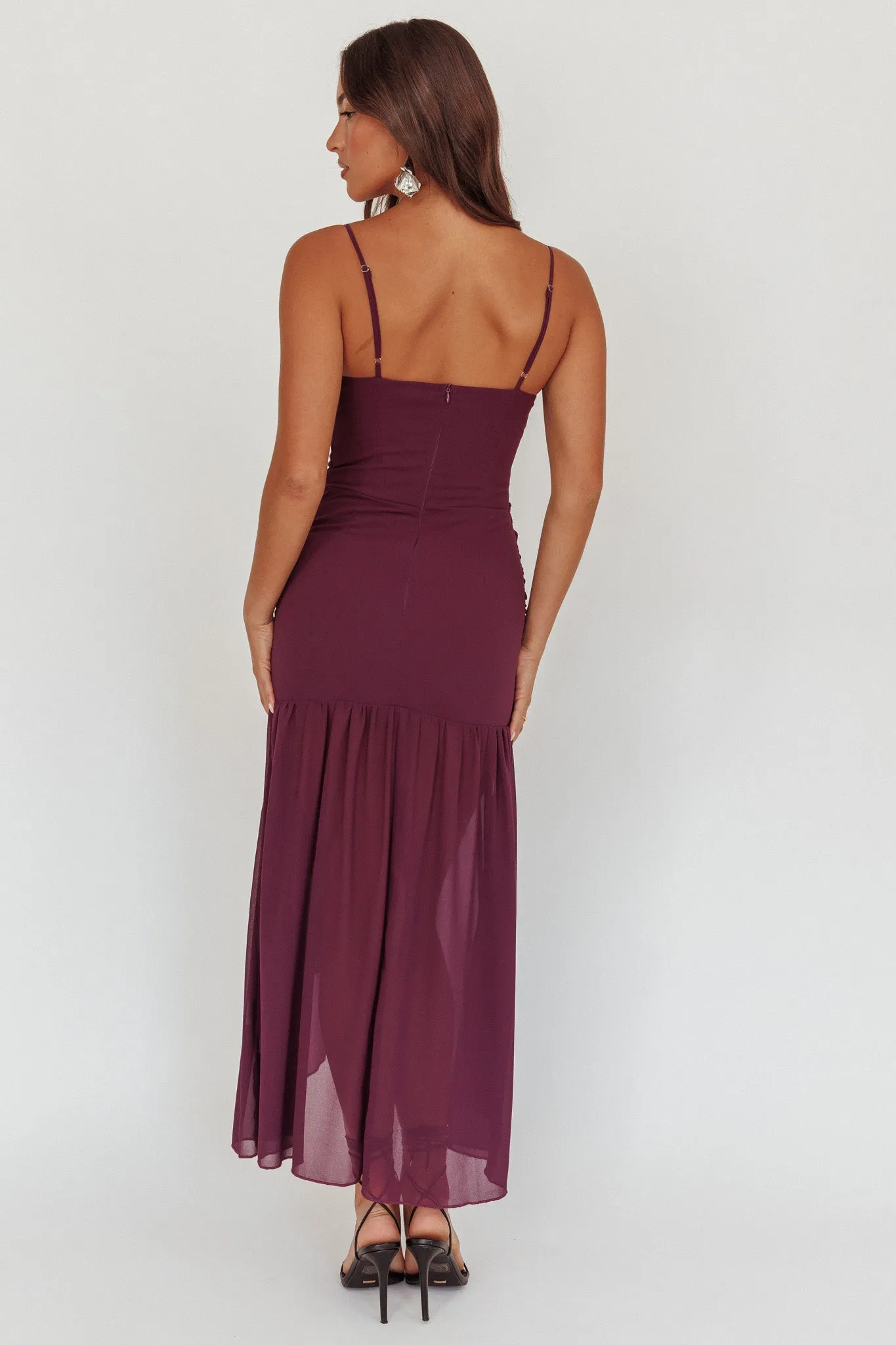 Floating Waist Sash Maxi Dress Plum sold by Selfie Leslie product image thumbnail 3