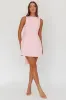 Opulent Pearl Trim Oversized Bow Mini Dress Pink sold by Selfie Leslie