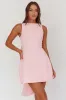 Opulent Pearl Trim Oversized Bow Mini Dress Pink sold by Selfie Leslie