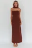 Damsel Reverse Halter Maxi Dress Chocolate sold by Selfie Leslie