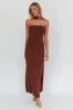 Damsel Reverse Halter Maxi Dress Chocolate sold by Selfie Leslie