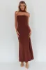 Damsel Reverse Halter Maxi Dress Chocolate sold by Selfie Leslie