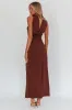 Damsel Reverse Halter Maxi Dress Chocolate sold by Selfie Leslie