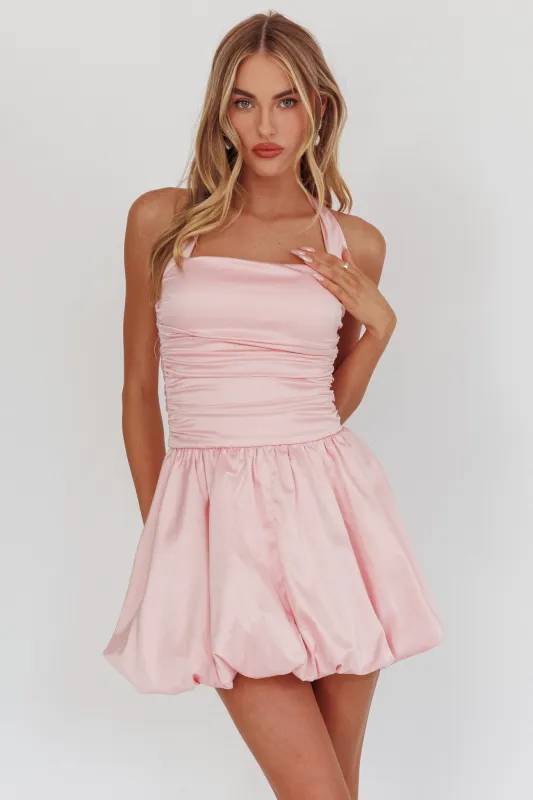 Angelico Halterneck Balloon Mini Dress Pink sold by Selfie Leslie