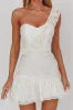 Minka One-Shoulder Ruffle Mini Dress Off White sold by Selfie Leslie