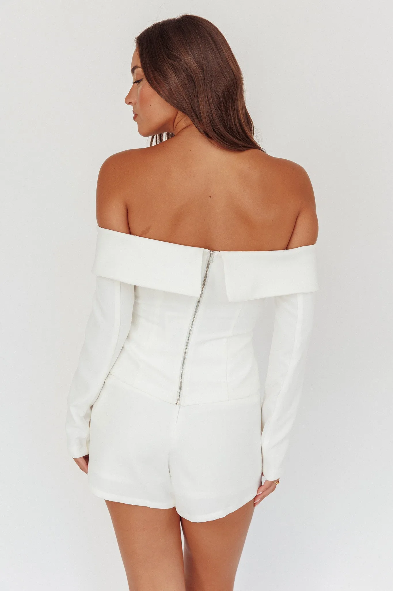 Adalis Off-Shoulder Long Sleeve Top Off White sold by Selfie Leslie product image thumbnail 3