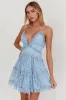 Laney Low Back Cami Strap Dress Lace Blue sold by Selfie Leslie
