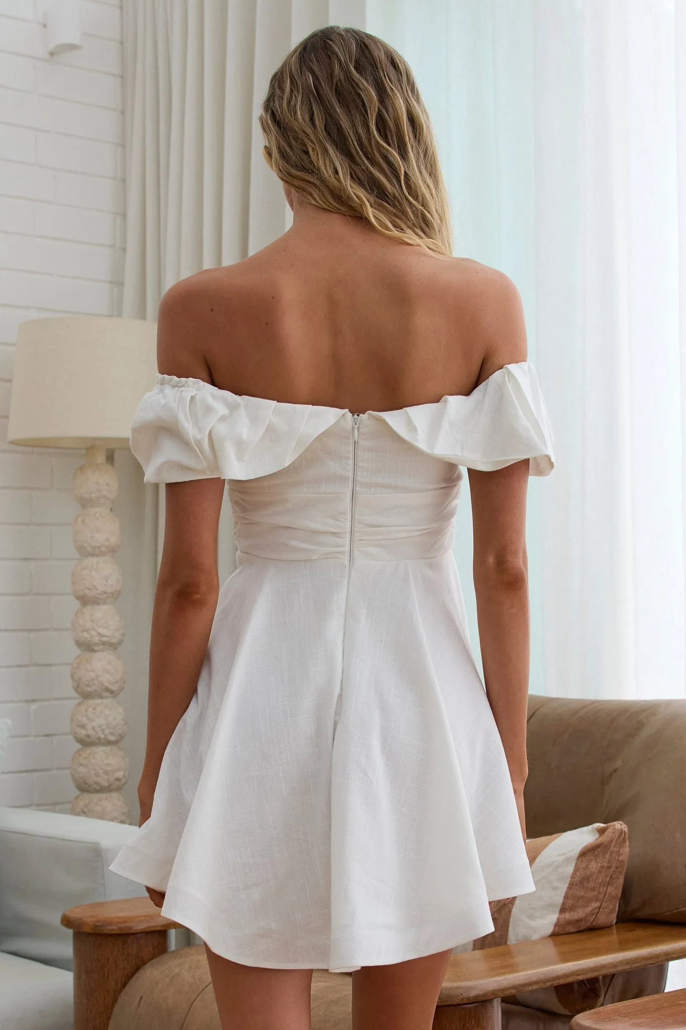 Lillianne Off-Shoulder A-line Mini Dress White sold by Selfie Leslie product image thumbnail 3