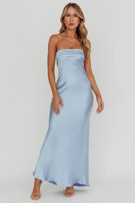 Kona Strapless Open Back Maxi Dress Blue sold by Selfie Leslie