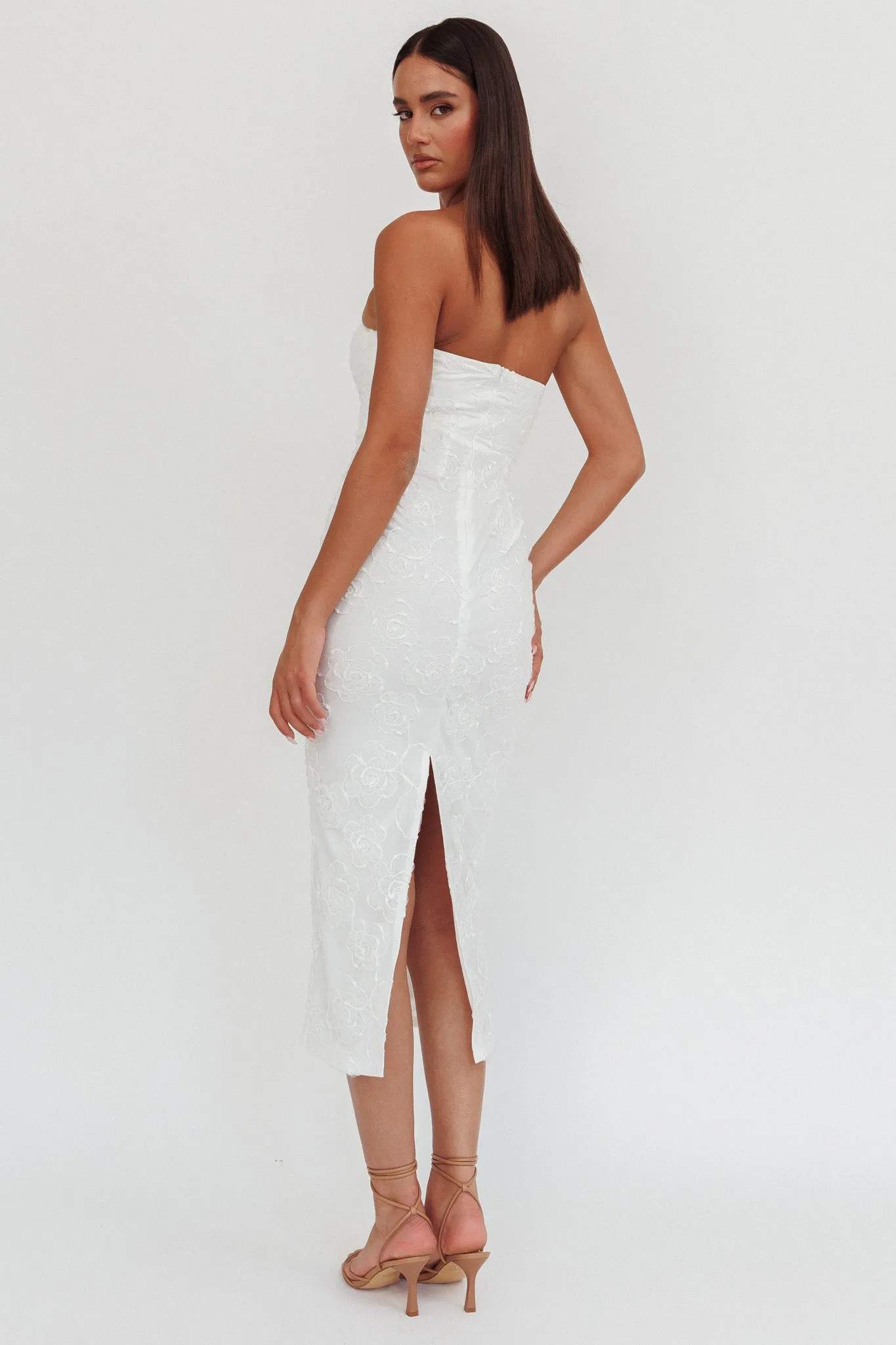 Bia Strapless Embroidered Midi Dress White sold by Selfie Leslie product image thumbnail 2