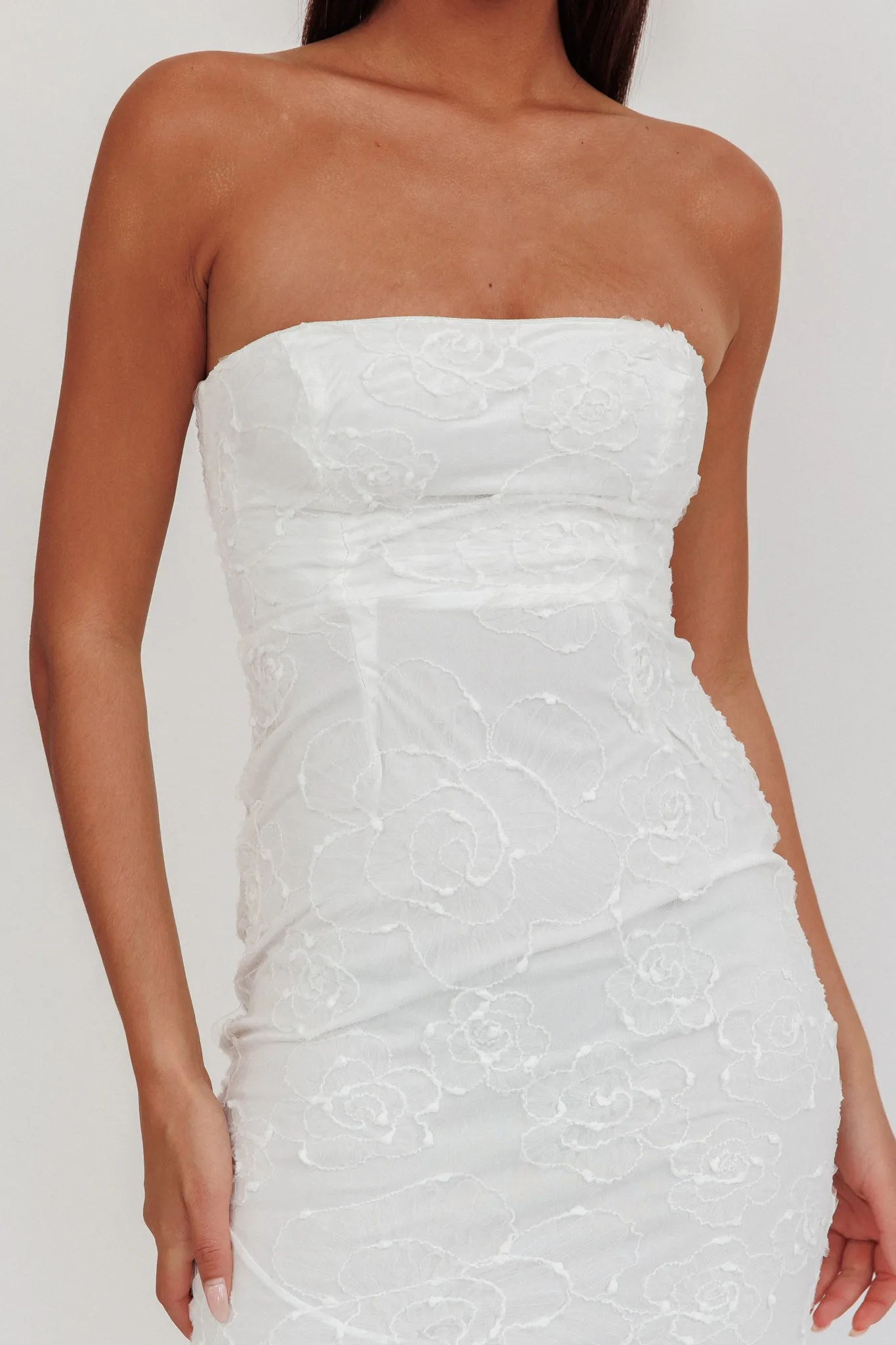 Bia Strapless Embroidered Midi Dress White sold by Selfie Leslie product image thumbnail 3