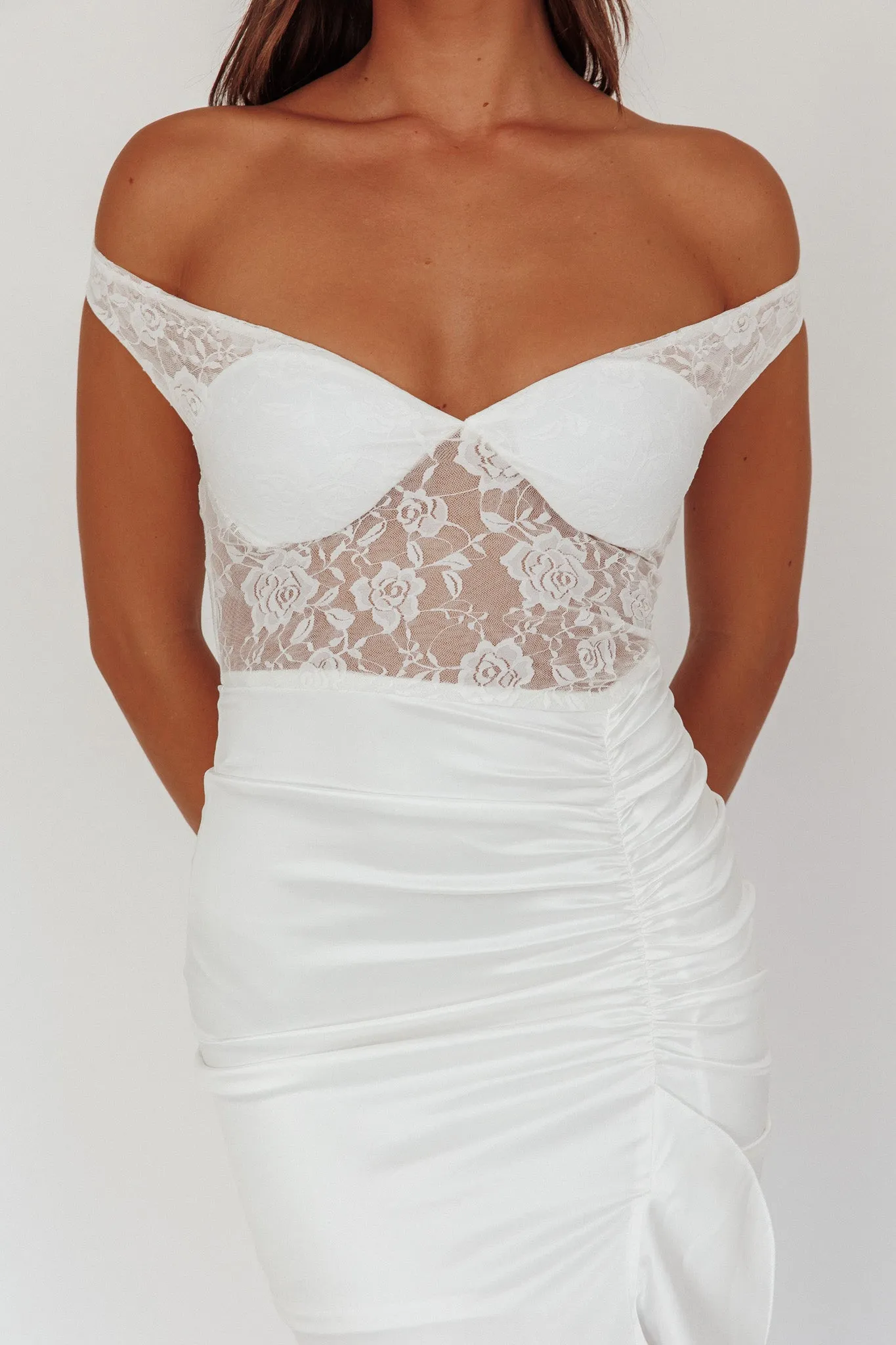 Tillie Lace Bodice Maxi Dress White sold by Selfie Leslie product image thumbnail 4