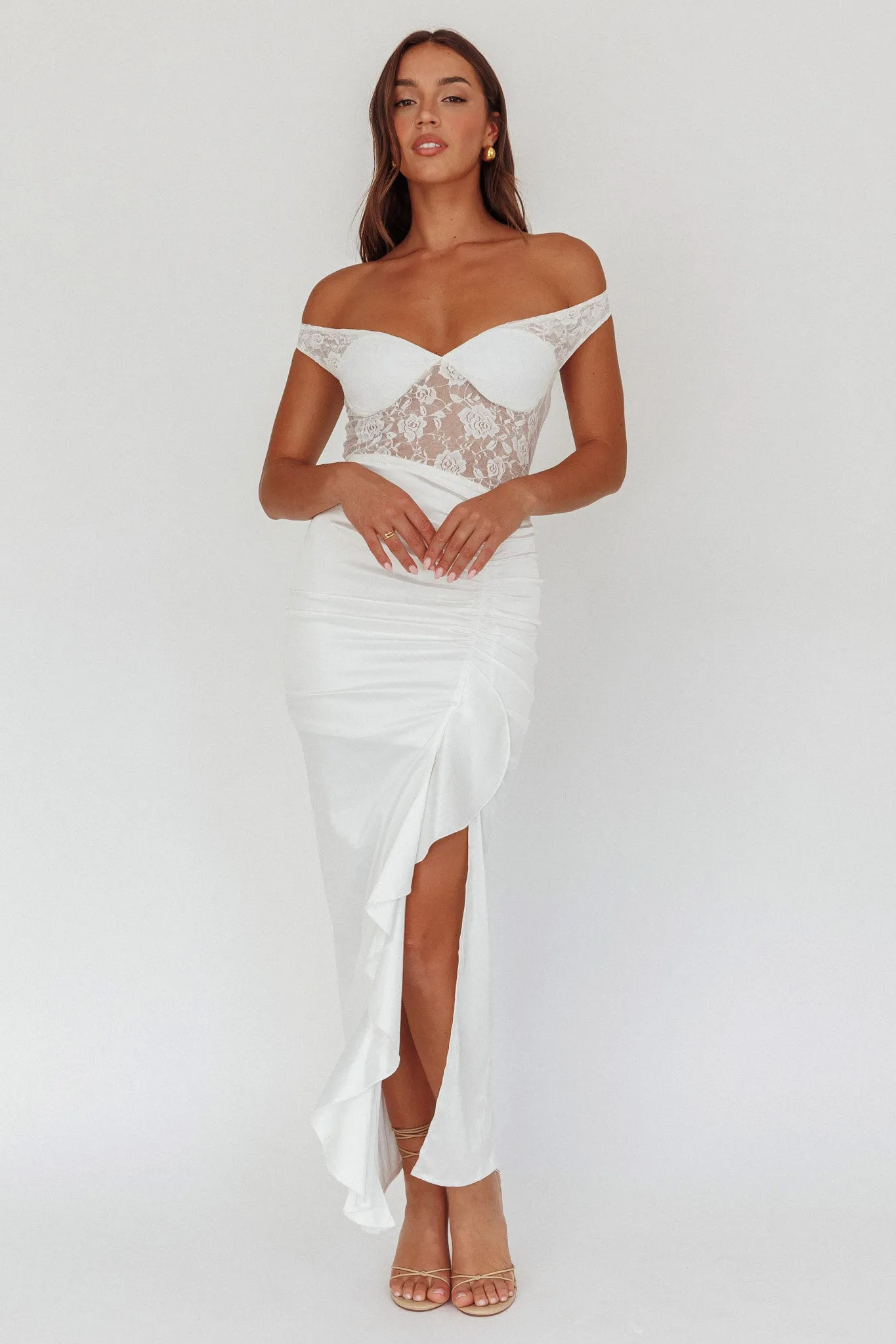 Tillie Lace Bodice Maxi Dress White sold by Selfie Leslie product image thumbnail 2