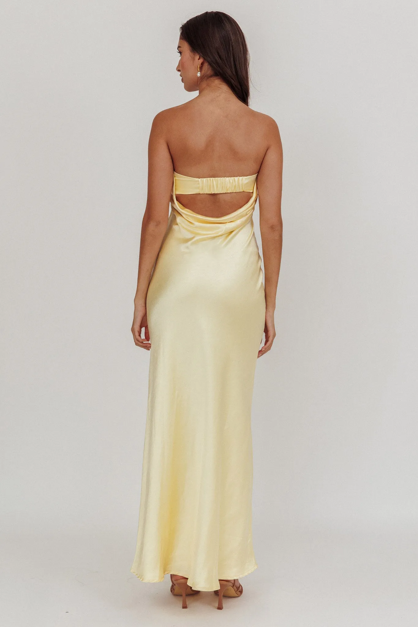 Kona Strapless Open Back Maxi Dress Butter sold by Selfie Leslie product image thumbnail 2