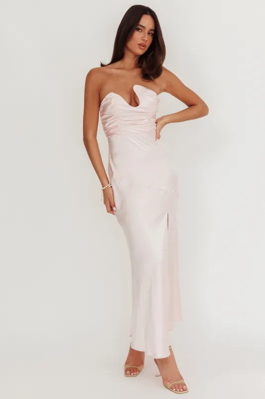 Blaise Asymmetric Neckline Maxi Dress Pink sold by Selfie Leslie