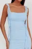 Blushing Ruffle Trim Maxi Dress Blue sold by Selfie Leslie
