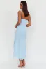 Blushing Ruffle Trim Maxi Dress Blue sold by Selfie Leslie