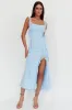 Blushing Ruffle Trim Maxi Dress Blue sold by Selfie Leslie