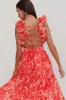 Madara Lace-Up Back Maxi Dress Floral Red sold by Selfie Leslie