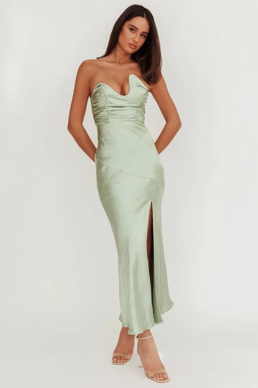 Blaise Asymmetric Neckline Maxi Dress Sage sold by Selfie Leslie