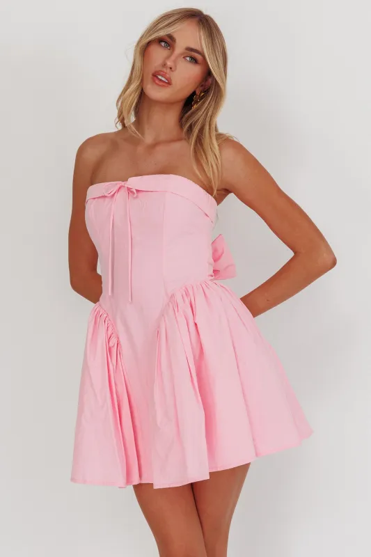 Angel Girls Bow Back Mini Dress Pink sold by Selfie Leslie