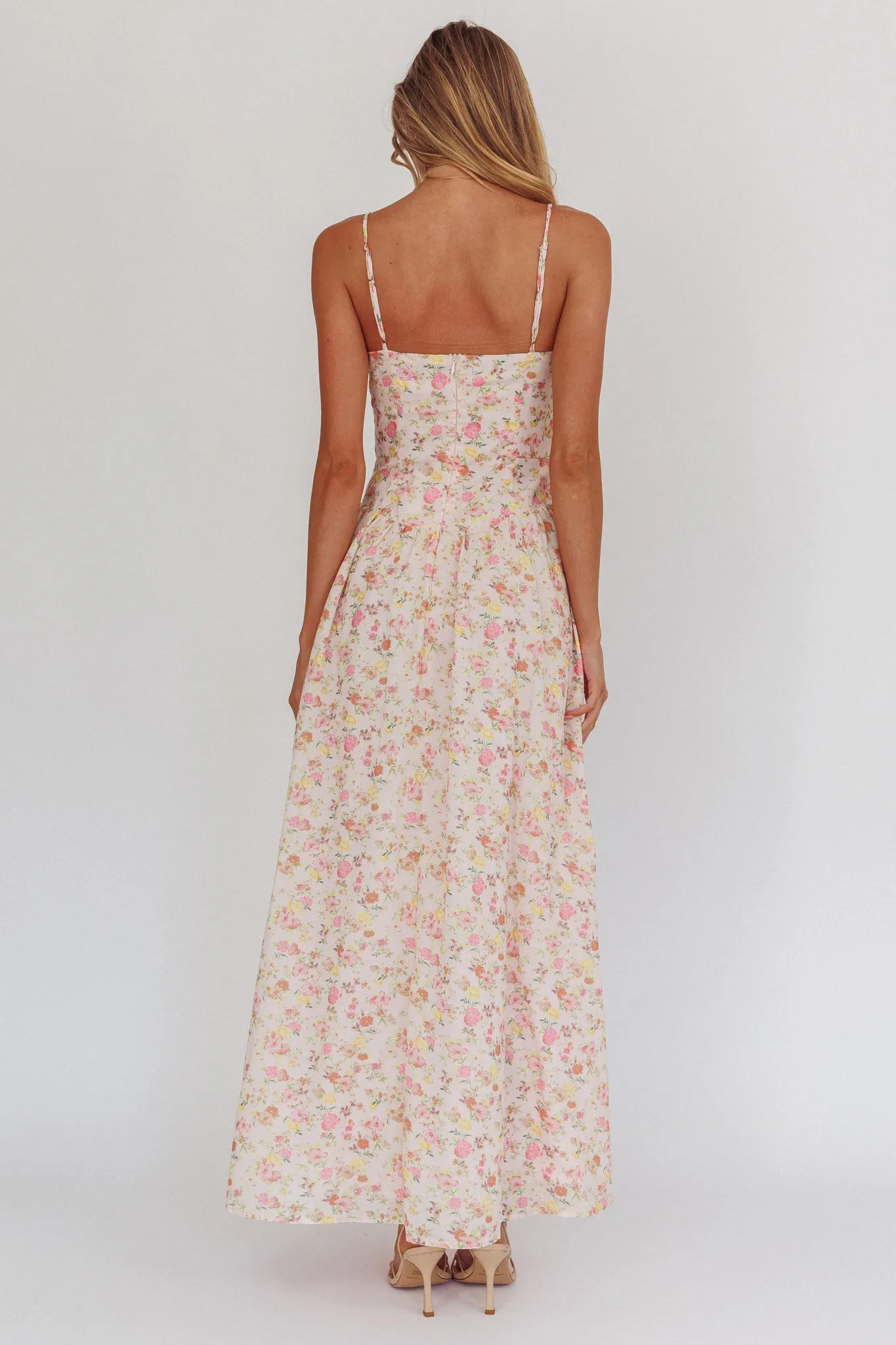 Daisy Day Basque Waist Maxi Dress Floral Pink sold by Selfie Leslie product image thumbnail 2