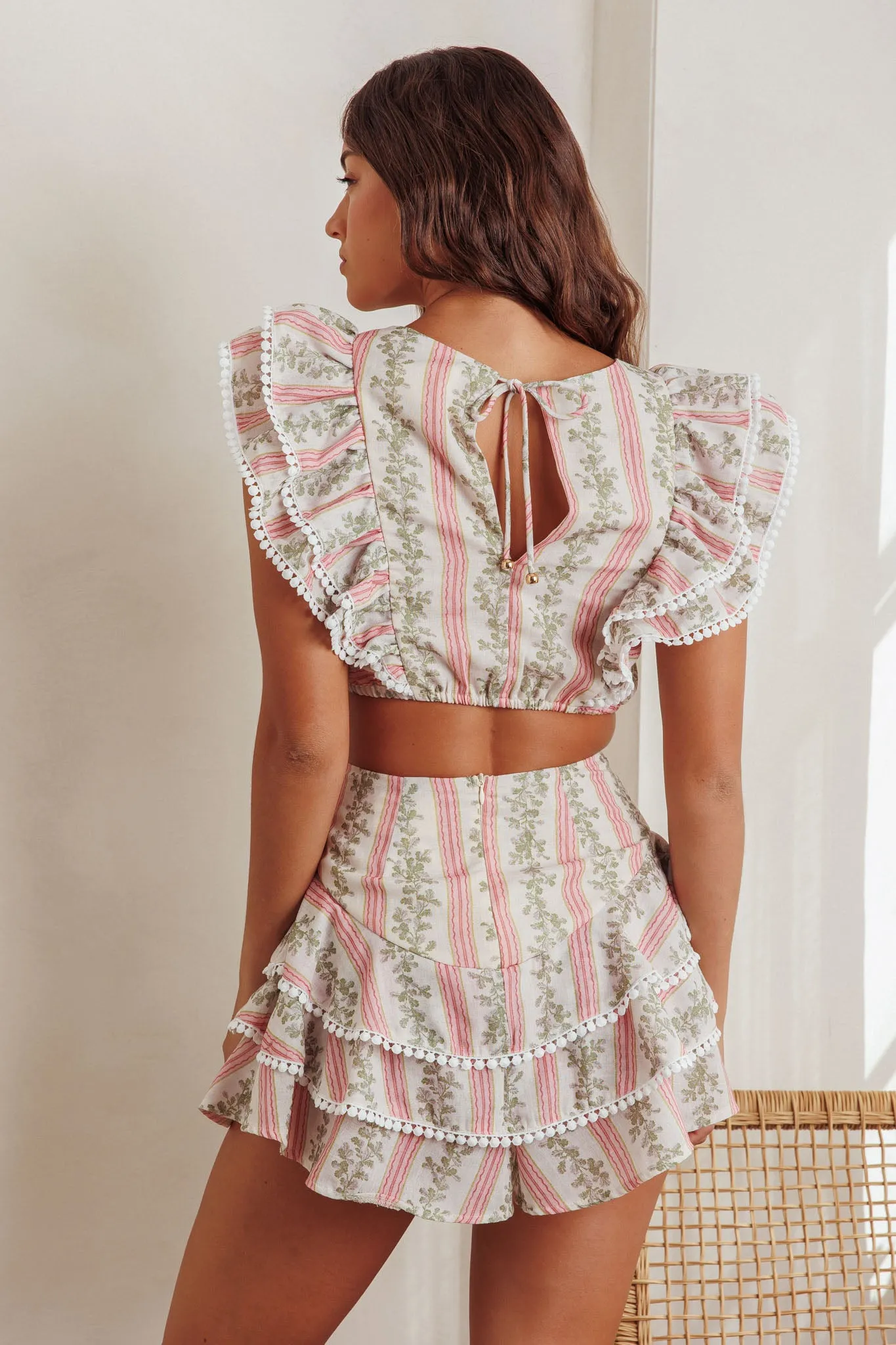 Wild And Free Tiered Ruffle Skorts Floral Natural sold by Selfie Leslie product image thumbnail 2