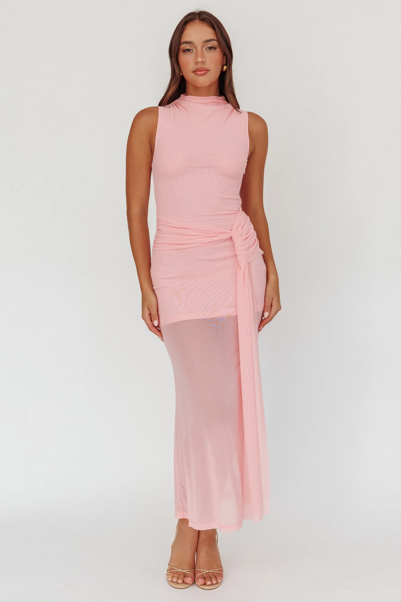 Girl's Night Waist Sash Maxi Dress Pink sold by Selfie Leslie product image thumbnail 5