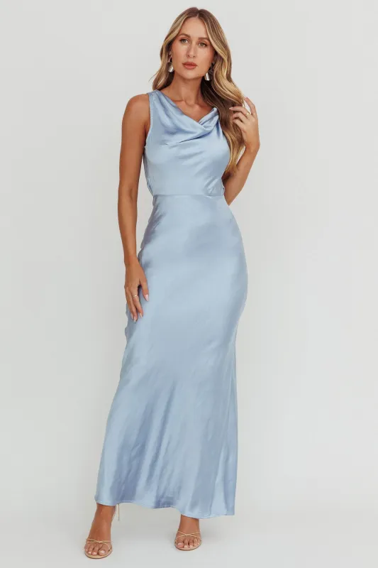 Moon Glow Cowl Neck Maxi Dress Blue sold by Selfie Leslie