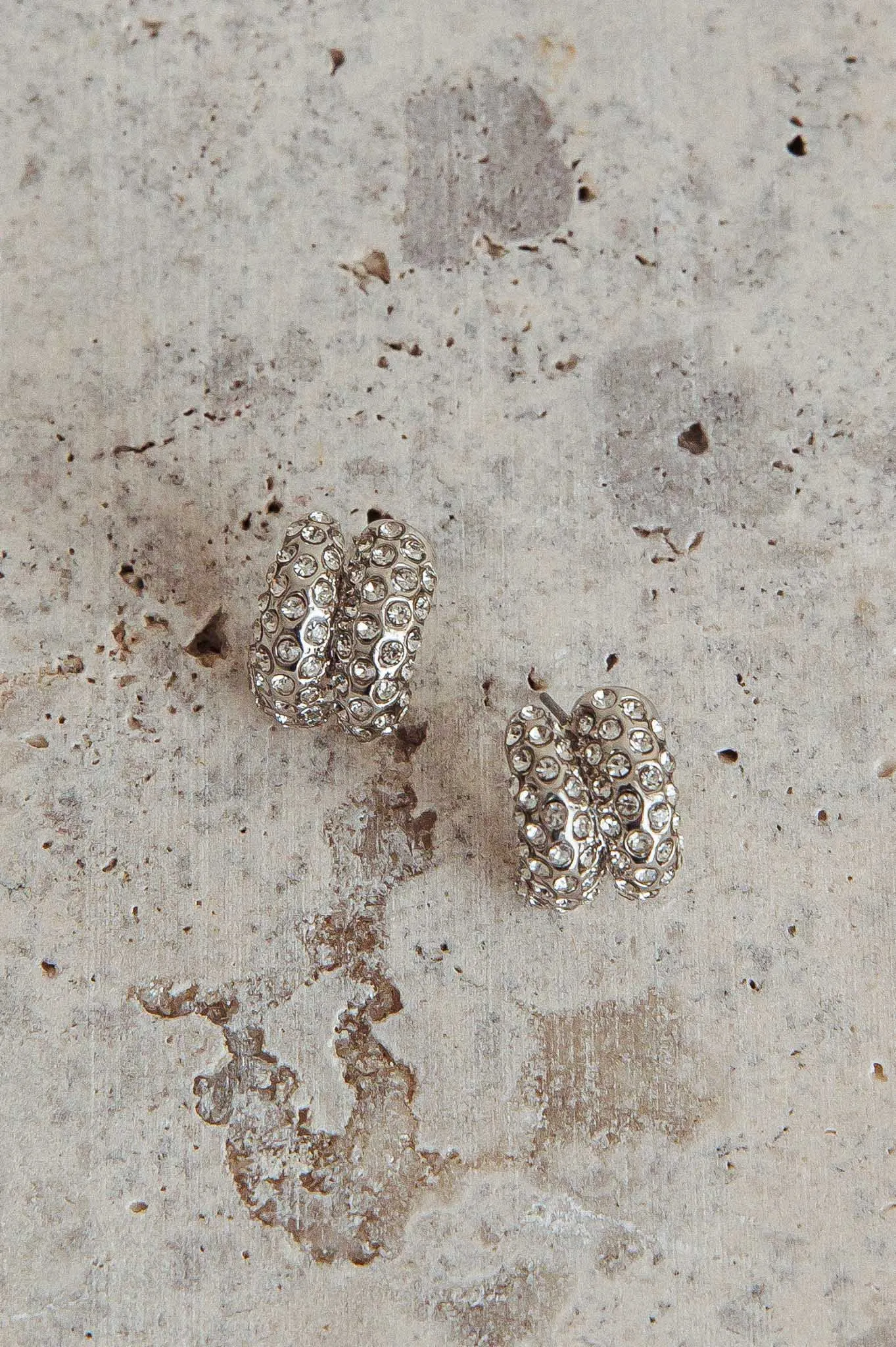 Eliza Pave Earrings Silver Diamante sold by Selfie Leslie