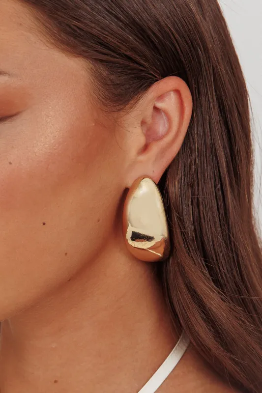 Clarita Pebble Earrings Gold sold by Selfie Leslie