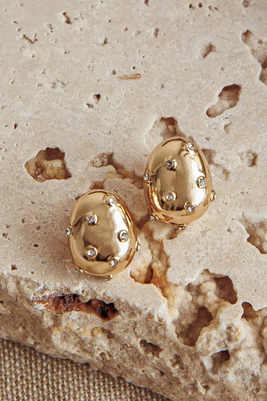 Billie Diamante Pebble Earrings Gold sold by Selfie Leslie