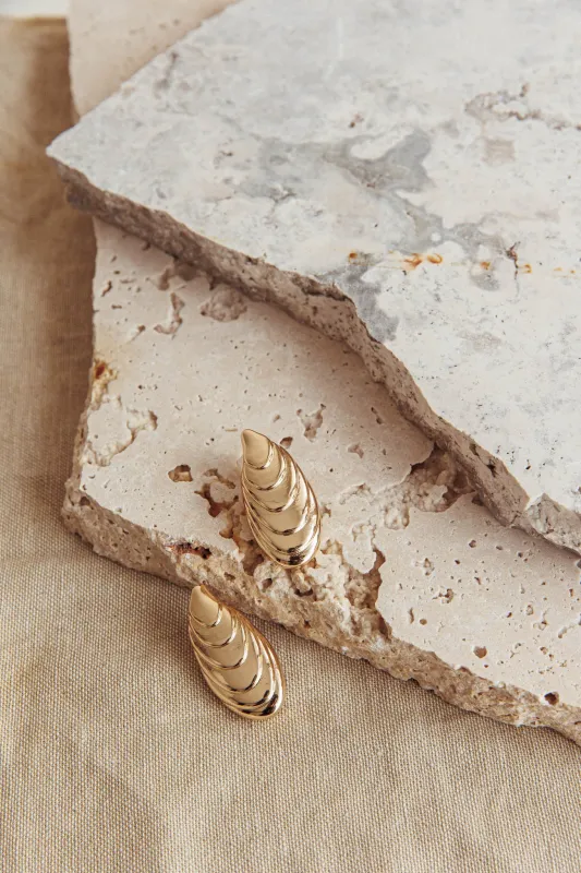 Pippy Shell Earrings Gold sold by Selfie Leslie