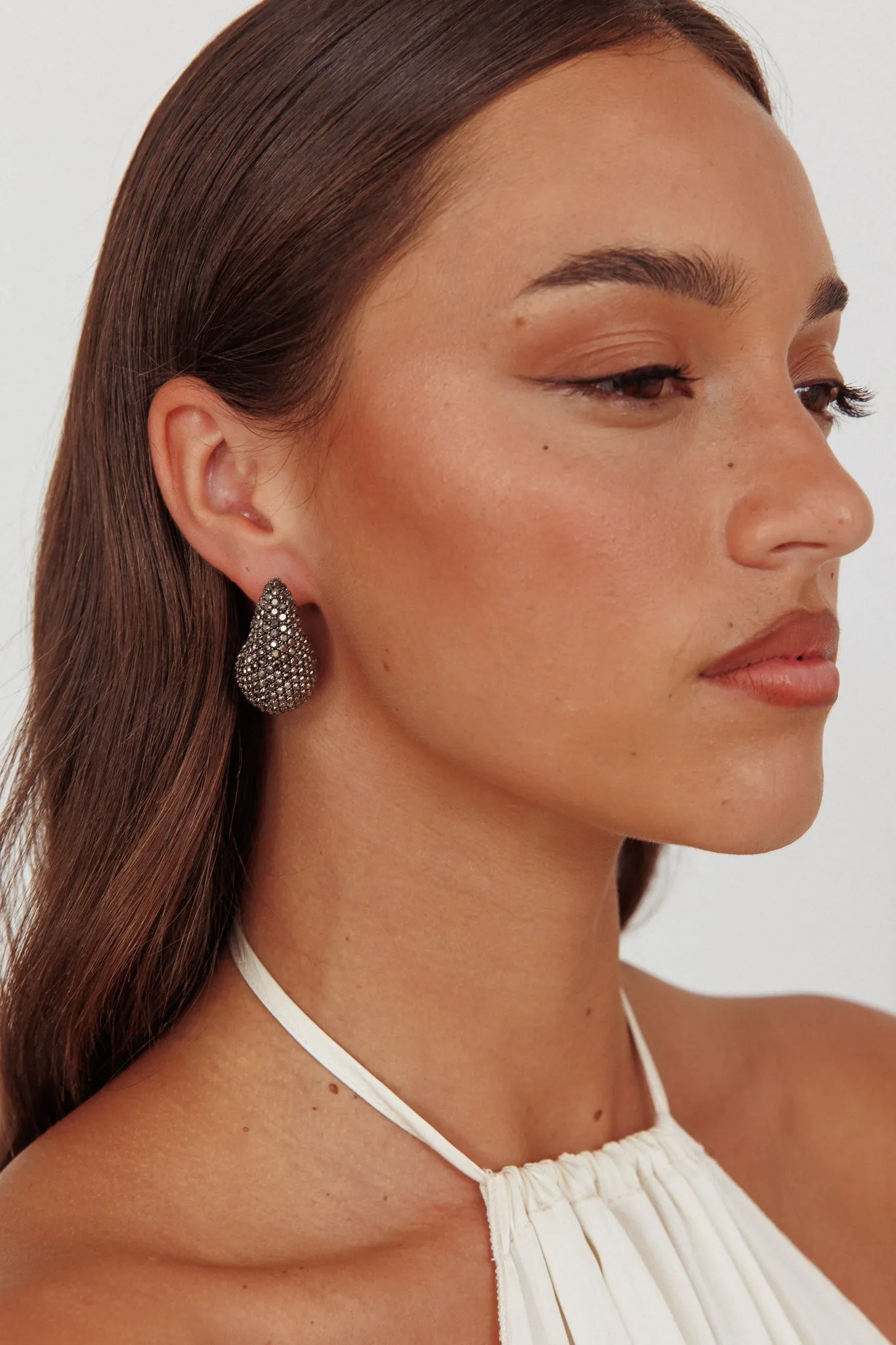 Nebula Pave Teardrop Earrings Black Diamante sold by Selfie Leslie product image thumbnail 3