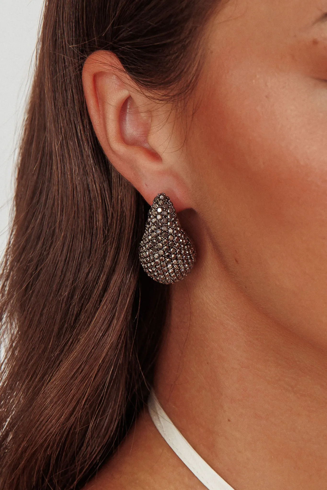 Nebula Pave Teardrop Earrings Black Diamante sold by Selfie Leslie product image thumbnail 2