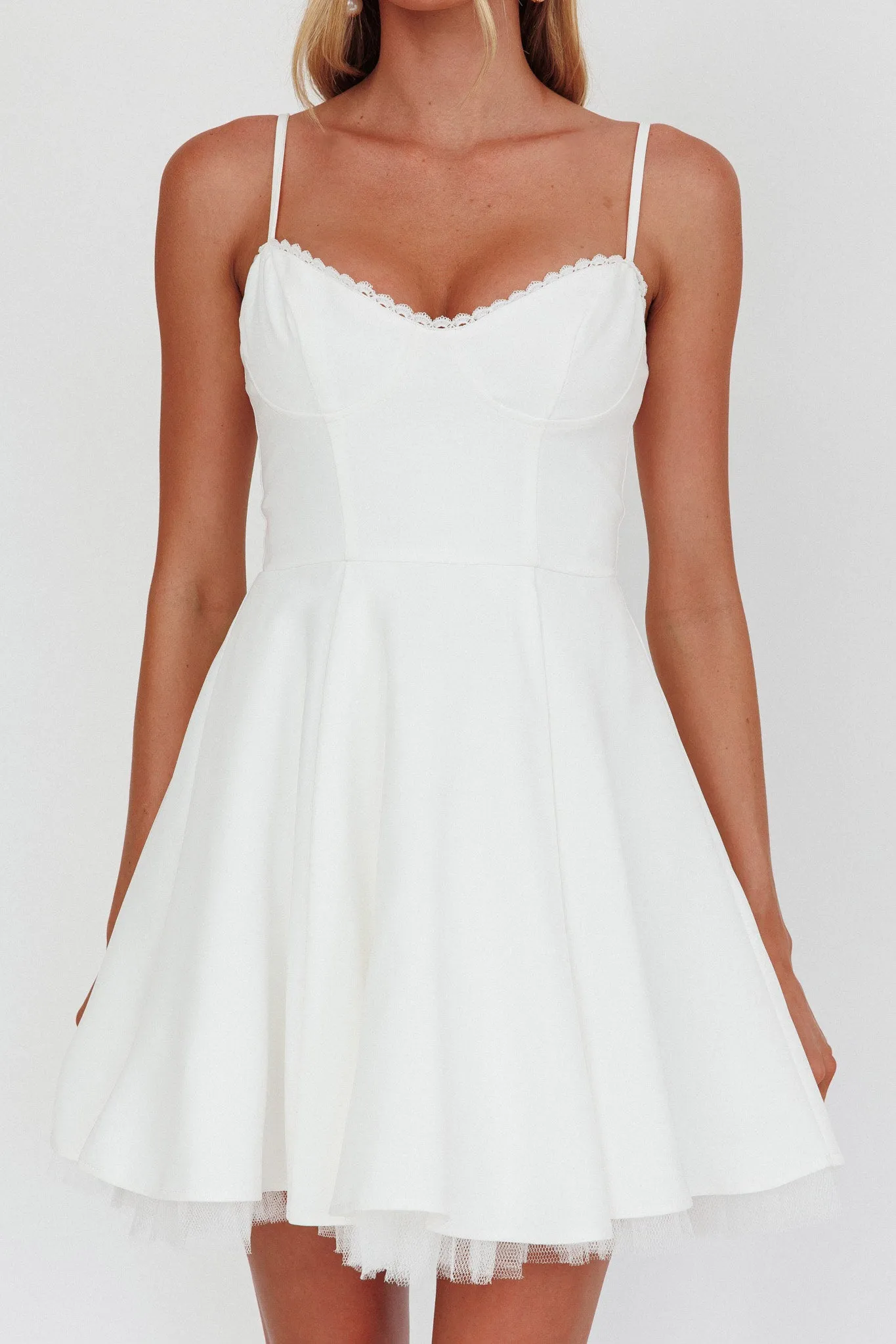 Scully Frill Trim A-Line Mini Dress White sold by Selfie Leslie product image thumbnail 3